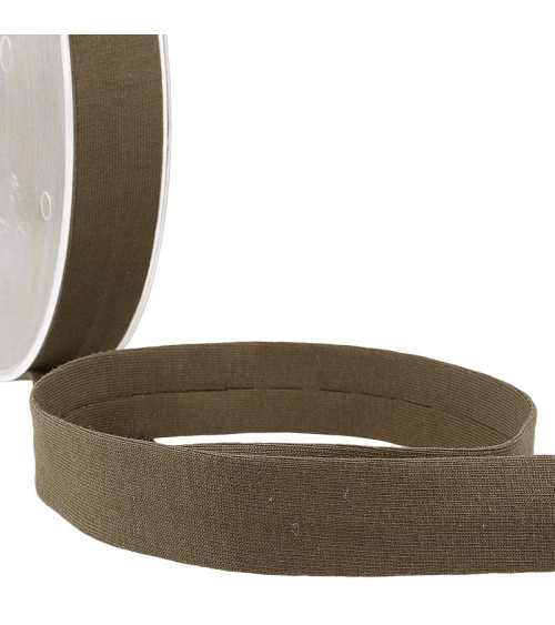 20m reel Folded bias binding 'jersey' 20mm dark brown