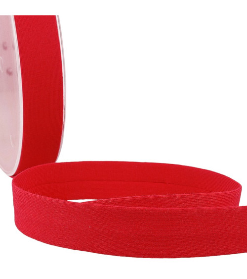 20m reel Folded bias binding 'jersey' 20mm burgundy