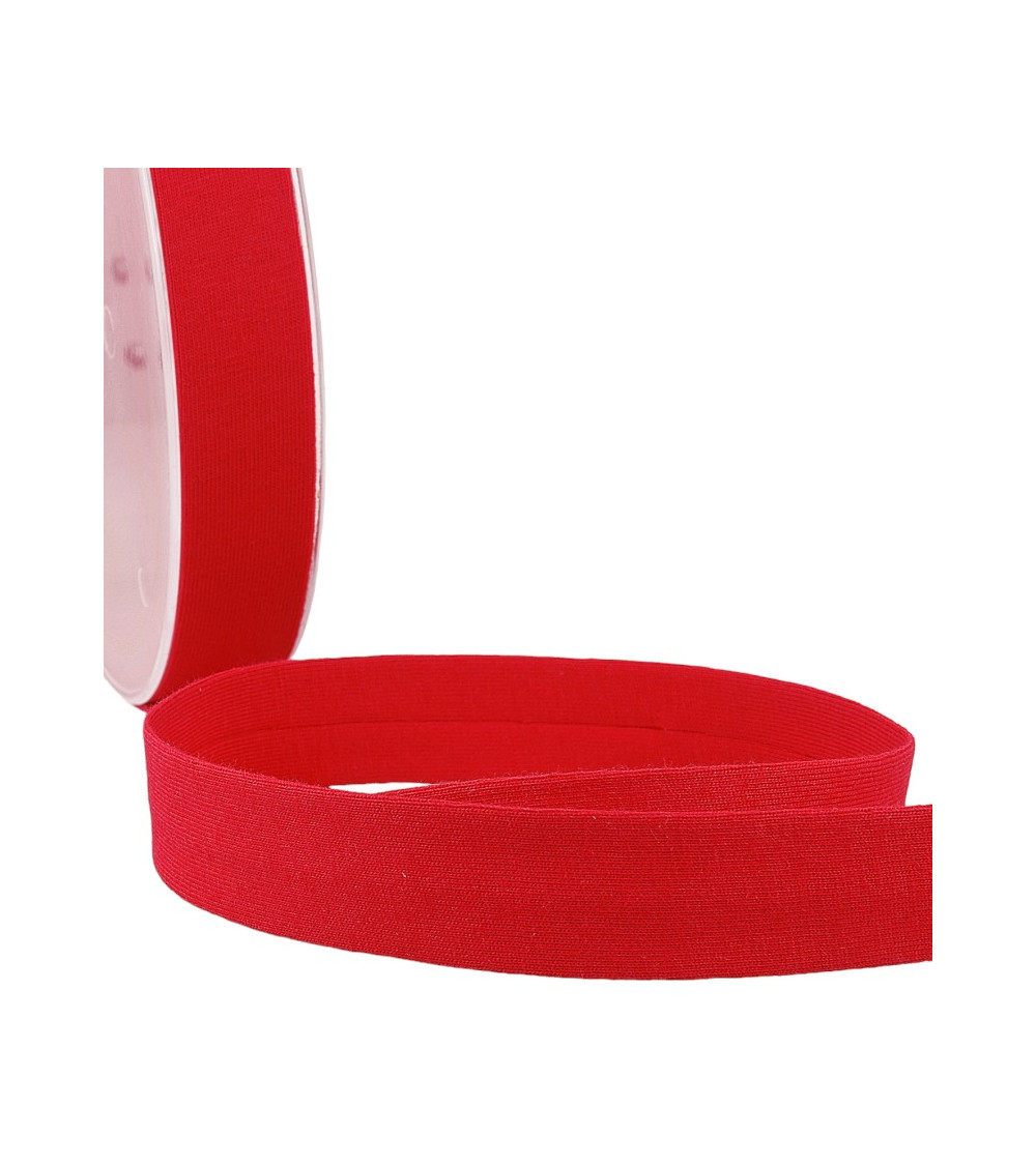 20m reel Folded bias binding 'jersey' 20mm burgundy