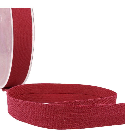 20m reel Folded bias binding 'jersey' 20mm burgundy