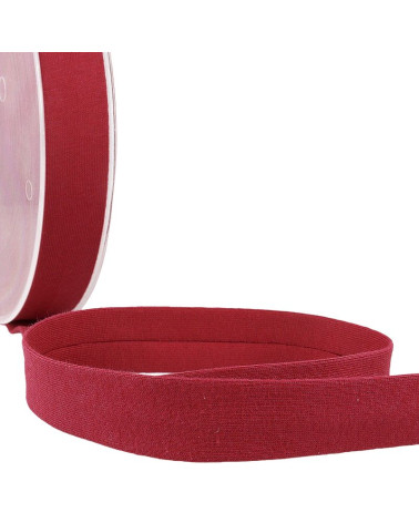 20m reel Folded bias binding 'jersey' 20mm burgundy
