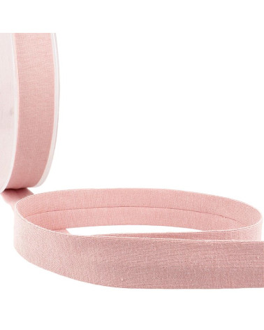 Bobine 20m Biais replié 'jersey' 20mm vieux rose