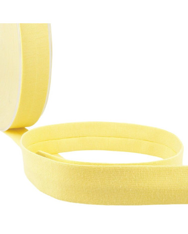 20m reel Folded bias binding 'jersey' 20mm straw yellow