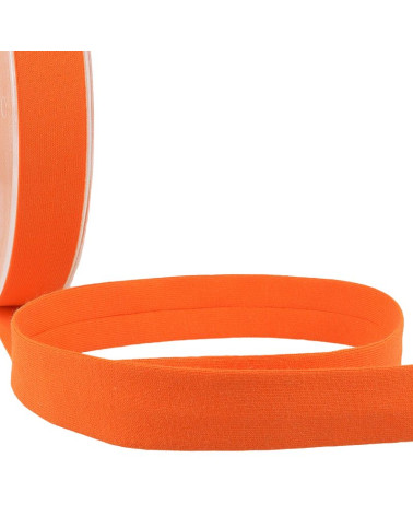20m reel Folded bias binding 'jersey' 20mm orange