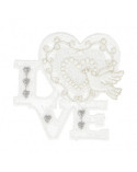 Lot de 3 écussons thermocollants Cœur Love 5cm x 5cm