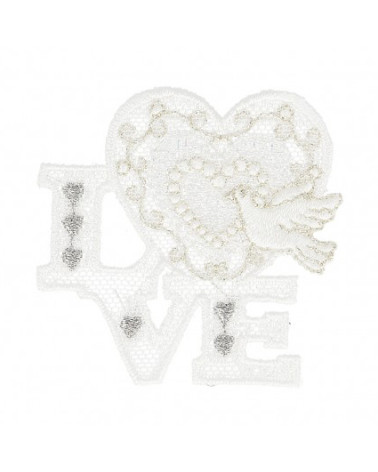 Set di 3 toppe termoadesive Love Heart 5 cm x 5 cm