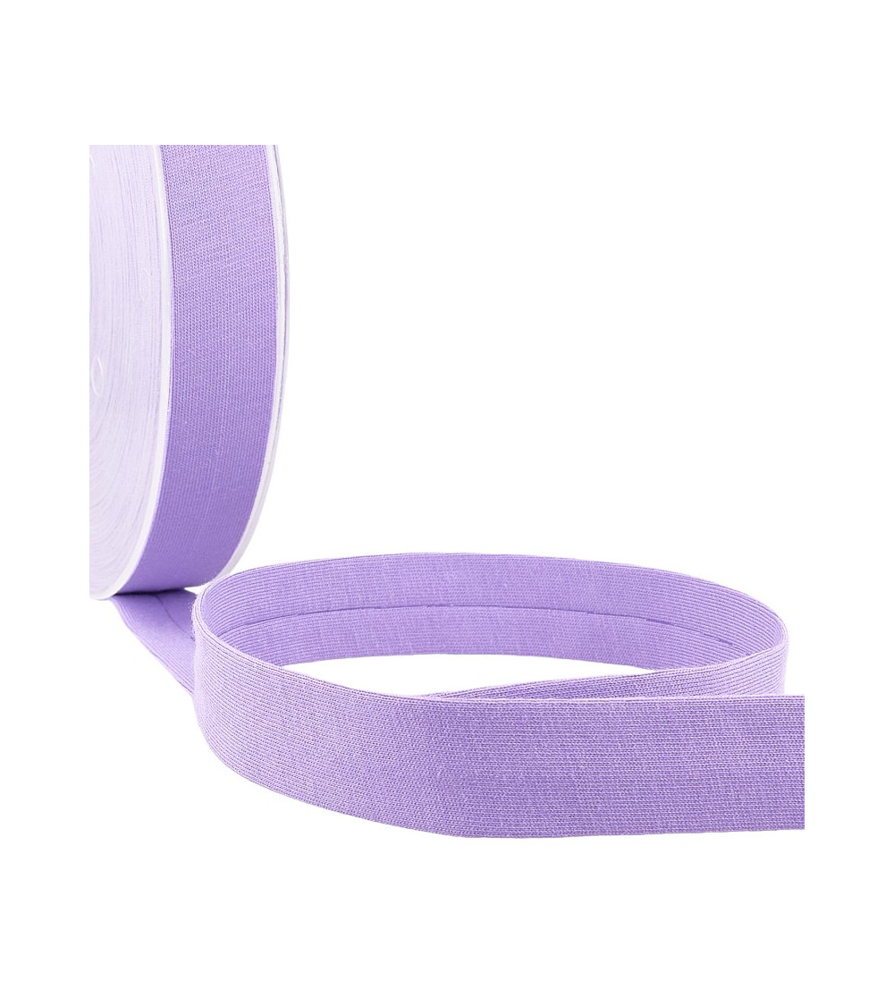 20m reel Folded bias binding 'jersey' 20mm purple