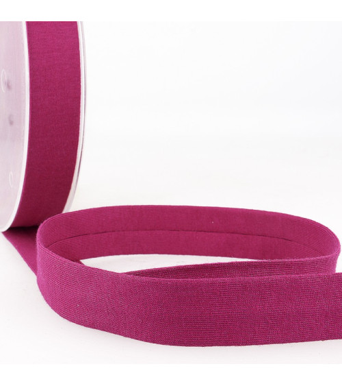 20m reel Folded bias binding 'jersey' 20mm purple