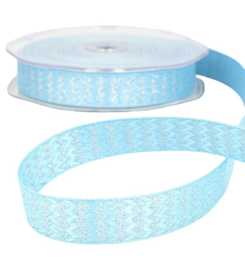 Spool of Gypsy Blue metal zigzag ribbon