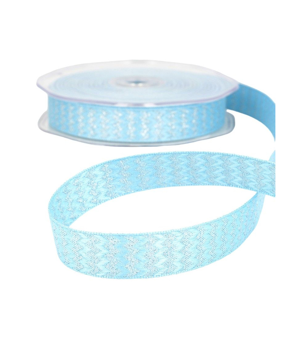 Spool of Gypsy Blue metal zigzag ribbon