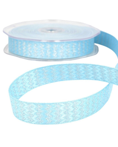 Spool of Gypsy Blue metal zigzag ribbon