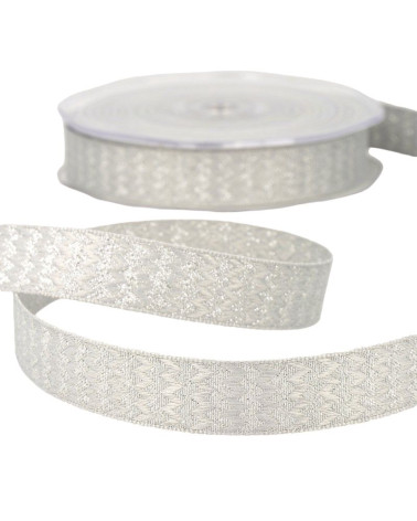 Spool of Light Gray metal zigzag ribbon