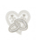 Lot de 3 écussons thermocollants Cœur alliances 4,5cm x 4,5cm