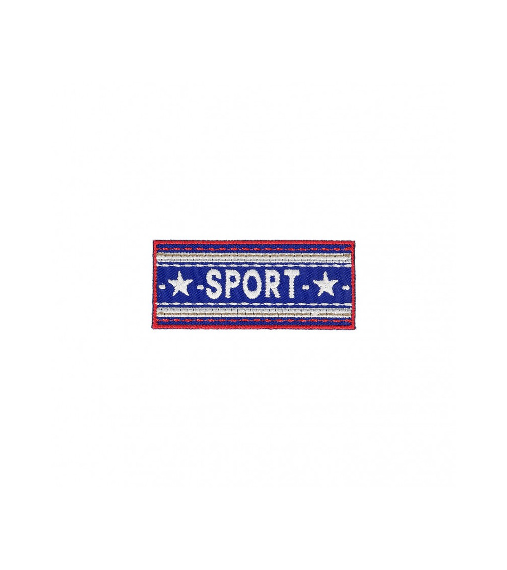 Juego de 3 parches termoadhesivos Bandera deportiva azul 2,5 cm x 6 cm