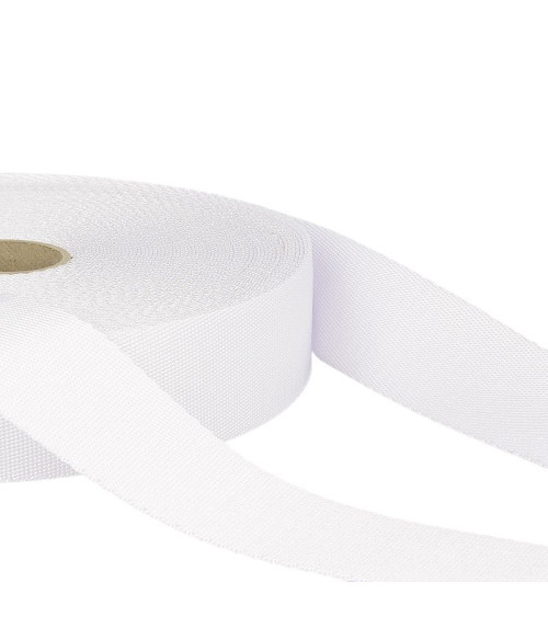 25m spool of white polyester shoulder strap