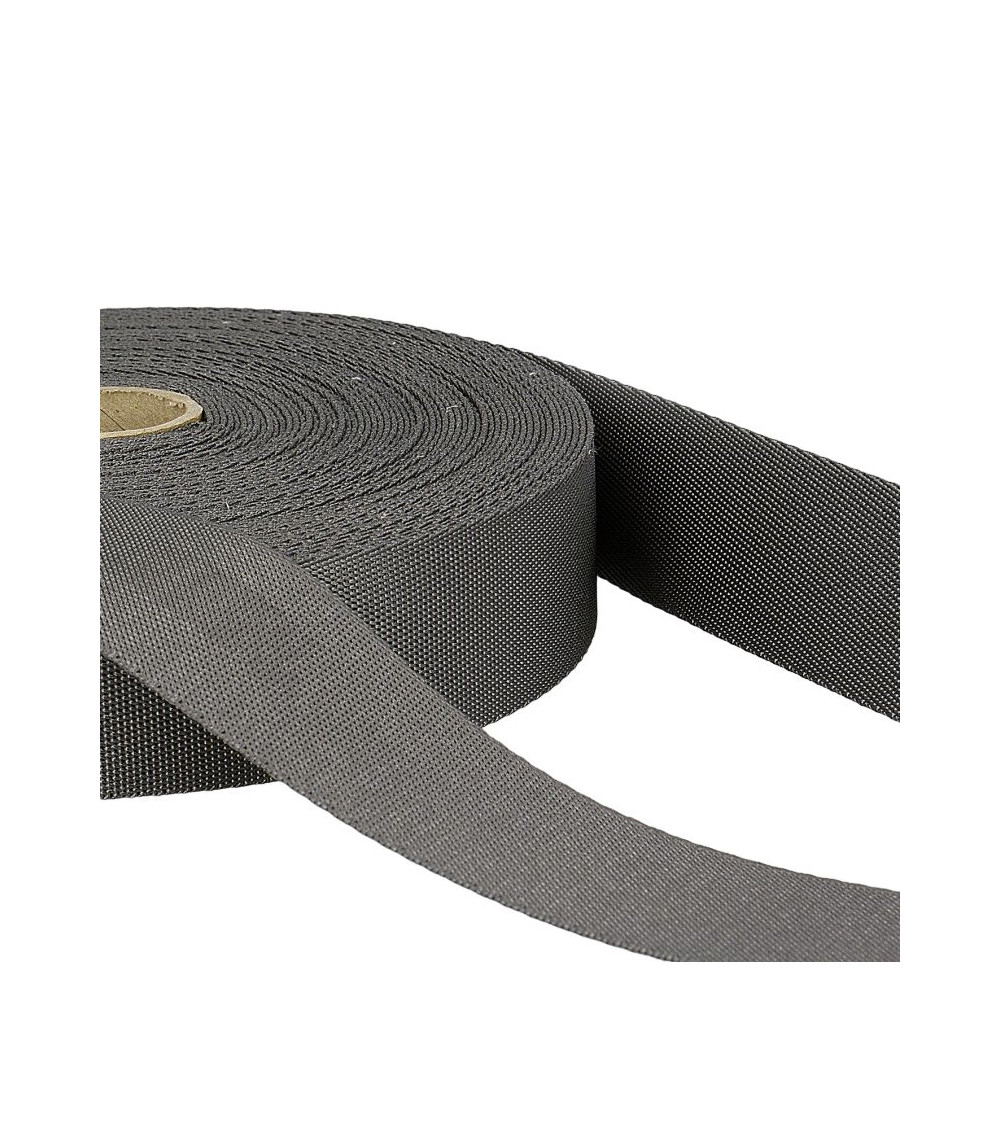25 m Spule Polyester-Schultergurt Grau Schwarz