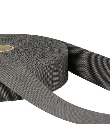 25 m Spule Polyester-Schultergurt Grau Schwarz