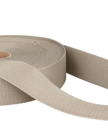 25m reel of Taupe polyester shoulder strap