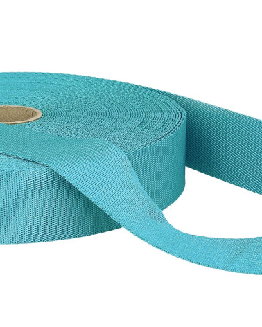 Bobine 25m sangle bandoulière polyester Turquoise