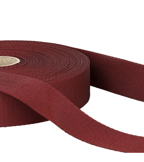 25m reel polyester shoulder strap Bordeaux