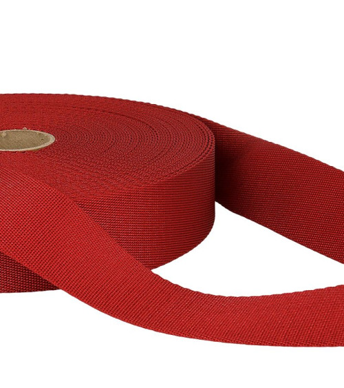 25m spool of polyester shoulder strap Red
