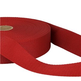 Bobine 25m sangle bandoulière polyester Rouge