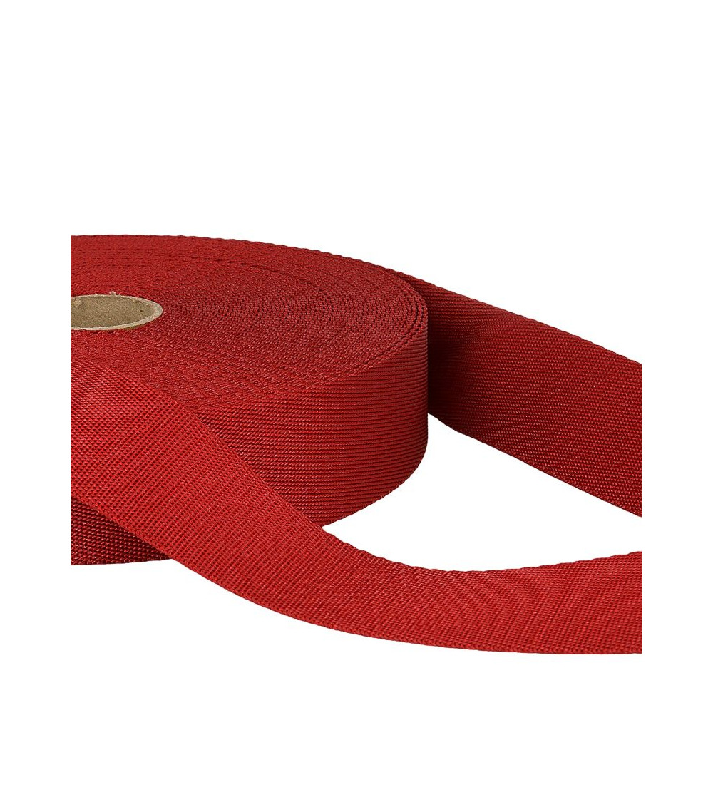25m spool of polyester shoulder strap Red
