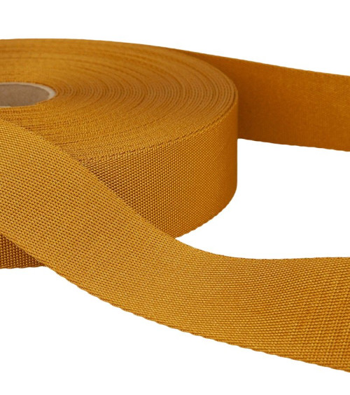 25m spool of polyester shoulder strap Mustard Yellow