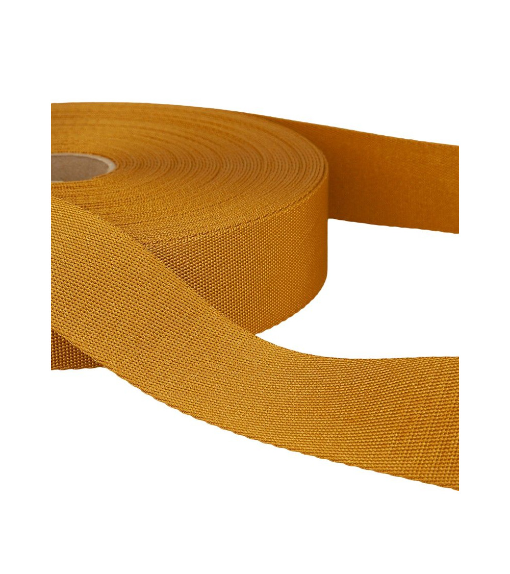 25m spool of polyester shoulder strap Mustard Yellow