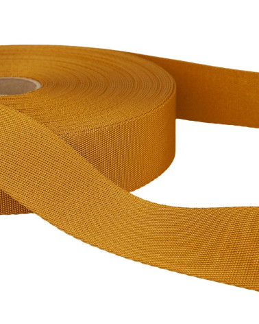 Bobine 25m sangle bandoulière polyester Jaune Moutarde