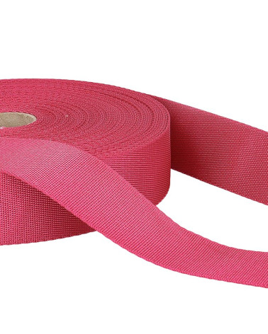 25m reel of polyester shoulder strap in old pink
