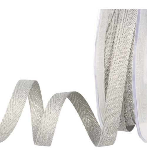 15m reel Silver metal chevron ribbon