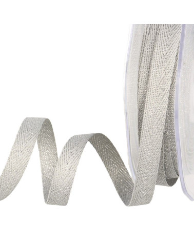 15m reel Silver metal chevron ribbon