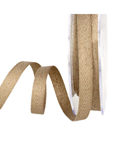 15m reel Beige metal chevron ribbon