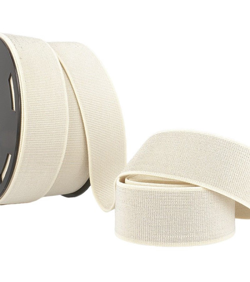 20m spool of metal elastic 40mm ecru