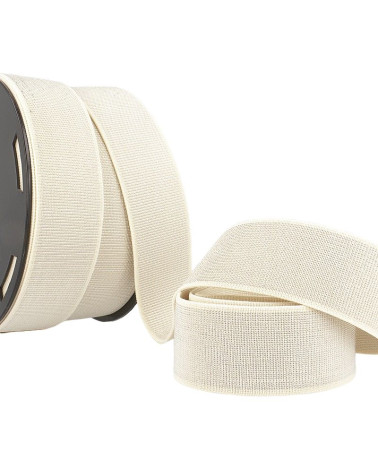 20m spool of 40mm ecru metal elastic