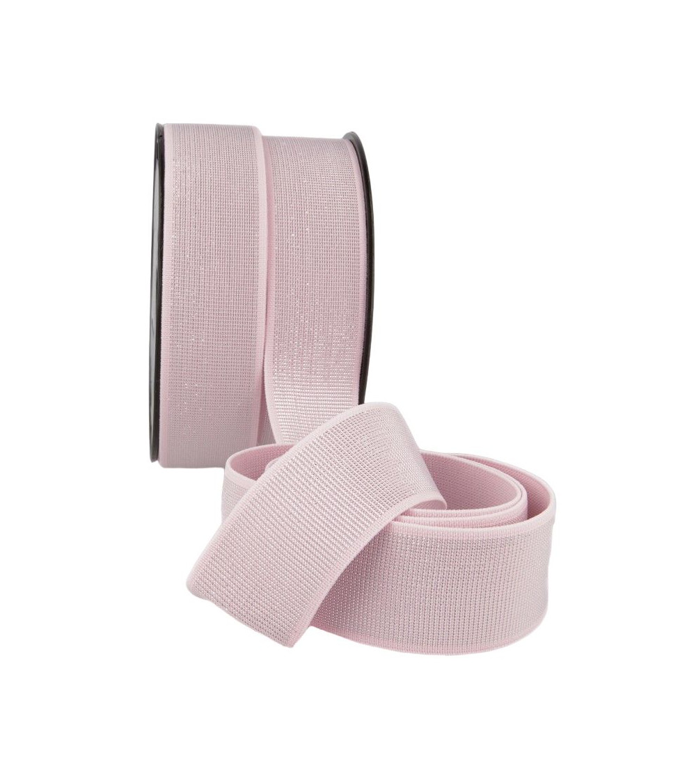 20m spool of metal elastic 40mm pink