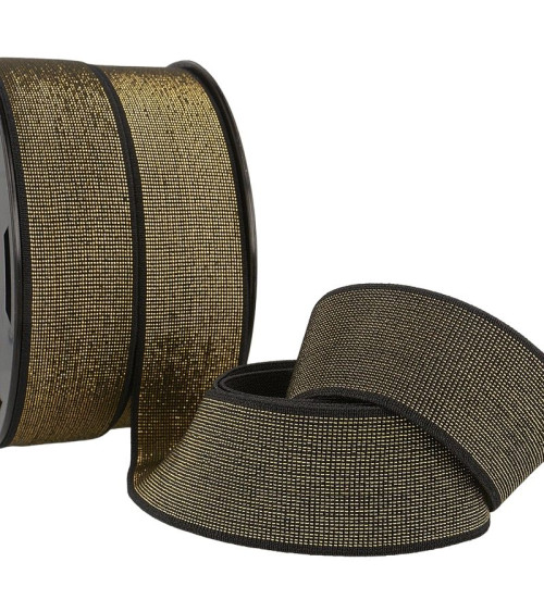 Bobina da 20 m di elastico metallico da 40 mm nero/oro