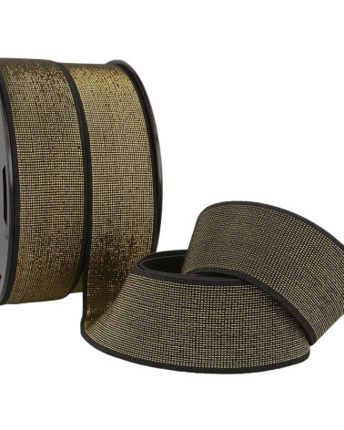 Bobina da 20 m di elastico metallico da 40 mm nero/oro
