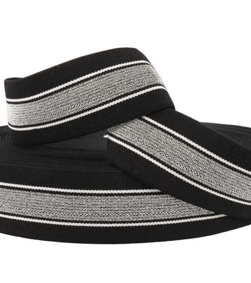 Reel 22m Elastic metal bands 40mm black/silver