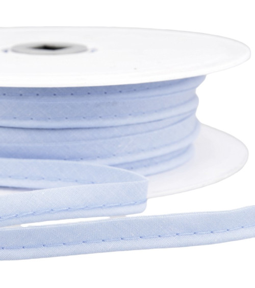 Bobine 25m Passepoil robe biais tous textiles 10mm bleu ciel