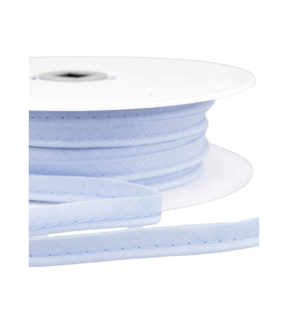 25m spool Bias dress piping for all textiles 10mm sky blue