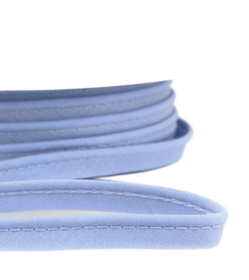 25m spool Bias dress piping for all textiles 10mm light blue