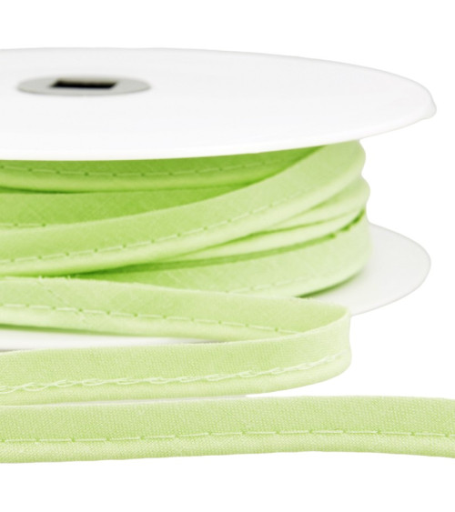 25m spool Bias dress piping for all textiles 10mm nil green