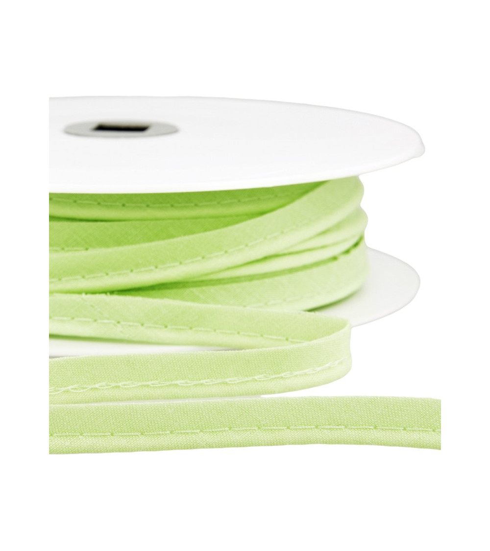 25m spool Bias dress piping for all textiles 10mm nil green