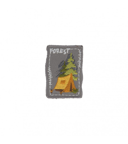 Set of 3 iron-on Forest Tent patches 5cm x 4.5cm