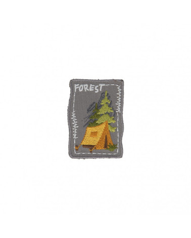 Set of 3 iron-on Forest Tent patches 5cm x 4.5cm