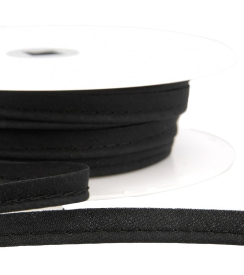 25m spool Bias dress piping for all textiles 10mm black