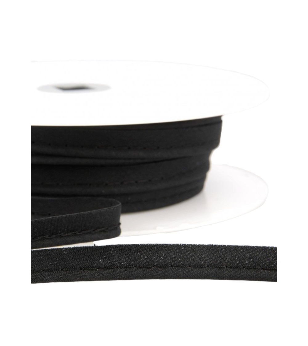 25m spool Bias dress piping for all textiles 10mm black
