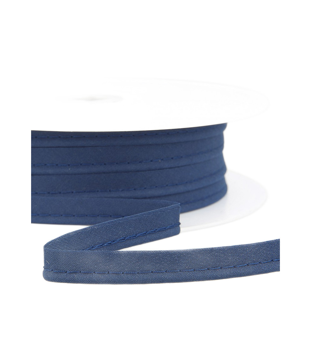 25m spool Bias dress piping for all textiles 10mm navy blue